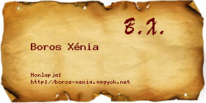 Boros Xénia névjegykártya